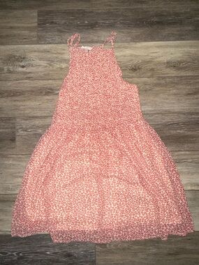 Sleeveless Red Floral Sun Dress